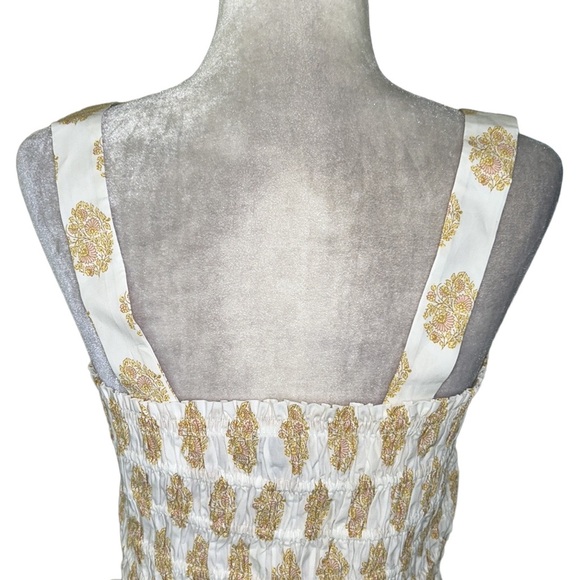 NWOT J. Crew White Smocked Crop Tank Tube Top in Gathered Floral Block Print - L - Picture 10 of 15